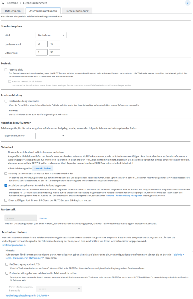 Anschlusseinstellungen550